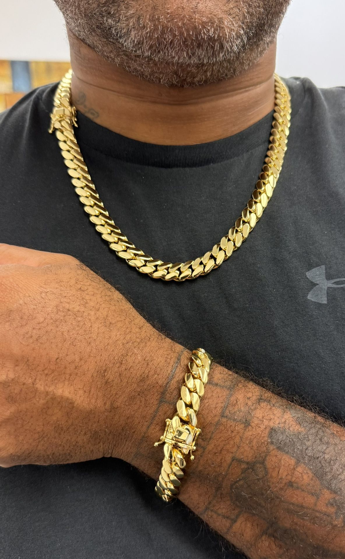 Handmade polished Miami Cuban links set🔥🔥🔥🔥🔥🔥🔥🔥🔥