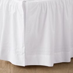 Garnet Hill Bedskirt White Hemstitch Queen