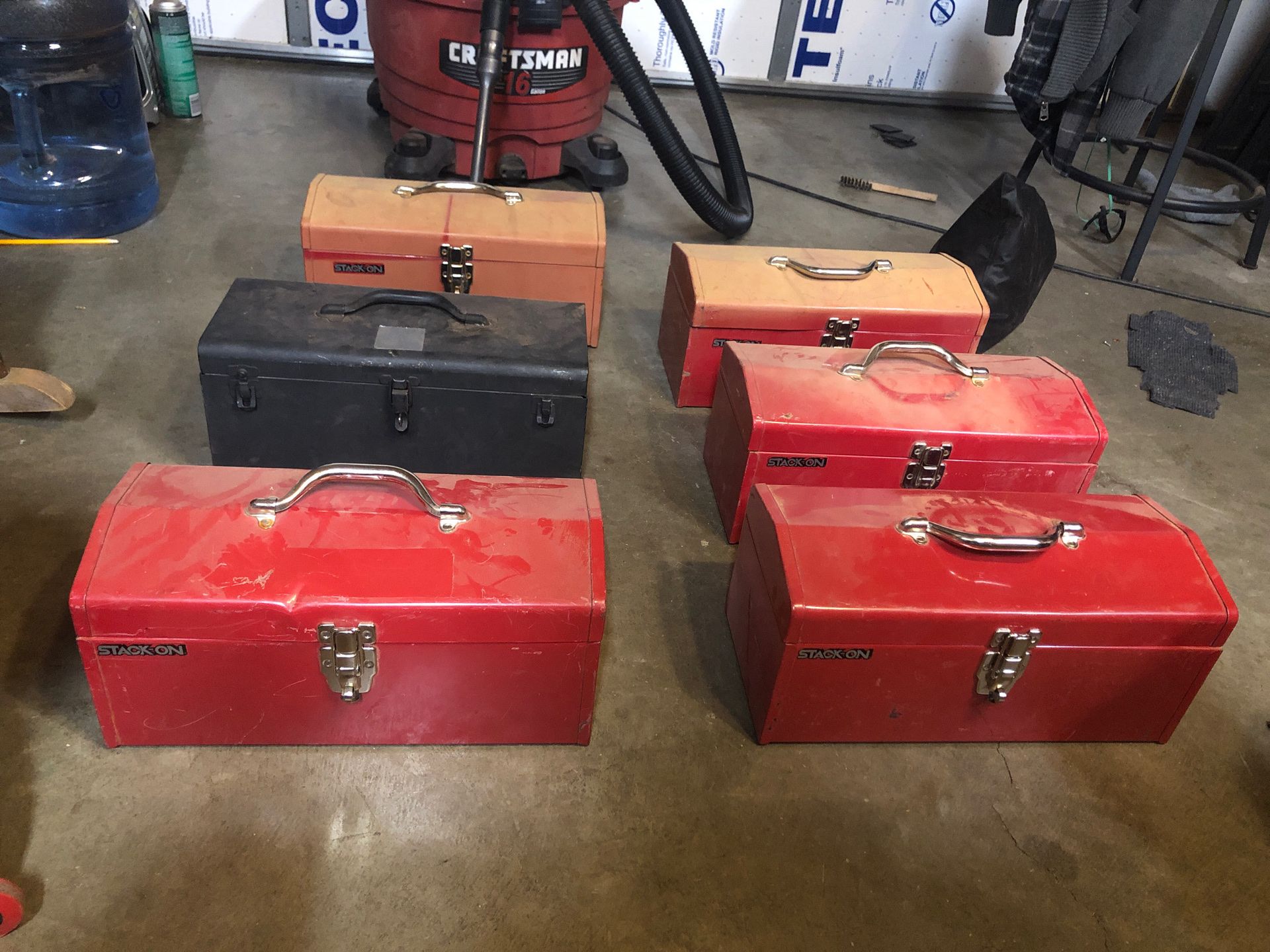 Stack-on metal toolboxes