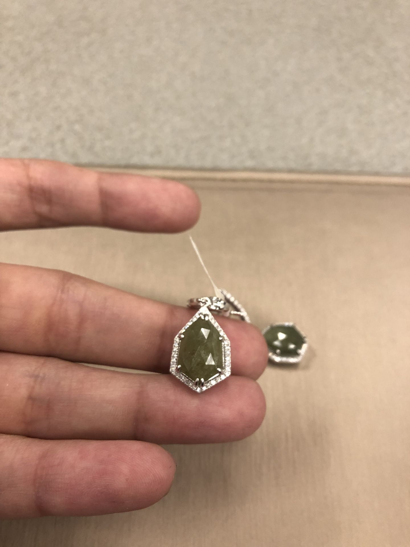 Swarovski Crystal/ Green- Sapphire Women’s Earrings - 12.76 CT