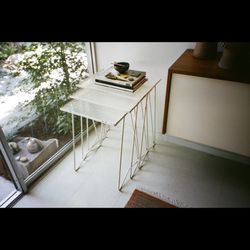 Vintage 1950s Architectural Iron Nesting Tables(4)