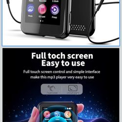 🌼❤️ 16GB MP3 Player with Bluetooth 5.3, QNGEE 2.4 inch Full Touchscreen Music MP3 for Kids, FM Radio, Voice Recorder, HiFi Sound, E-Book, Earphones I