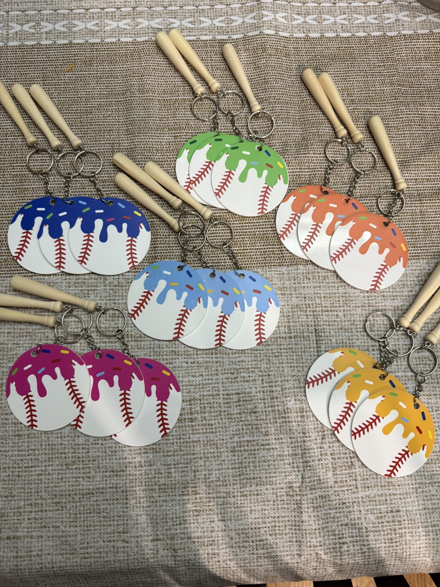 Custom Baseball Drip Keychains / Bag Tags
