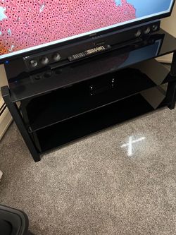 Black Glass 3-Tier TV Stand