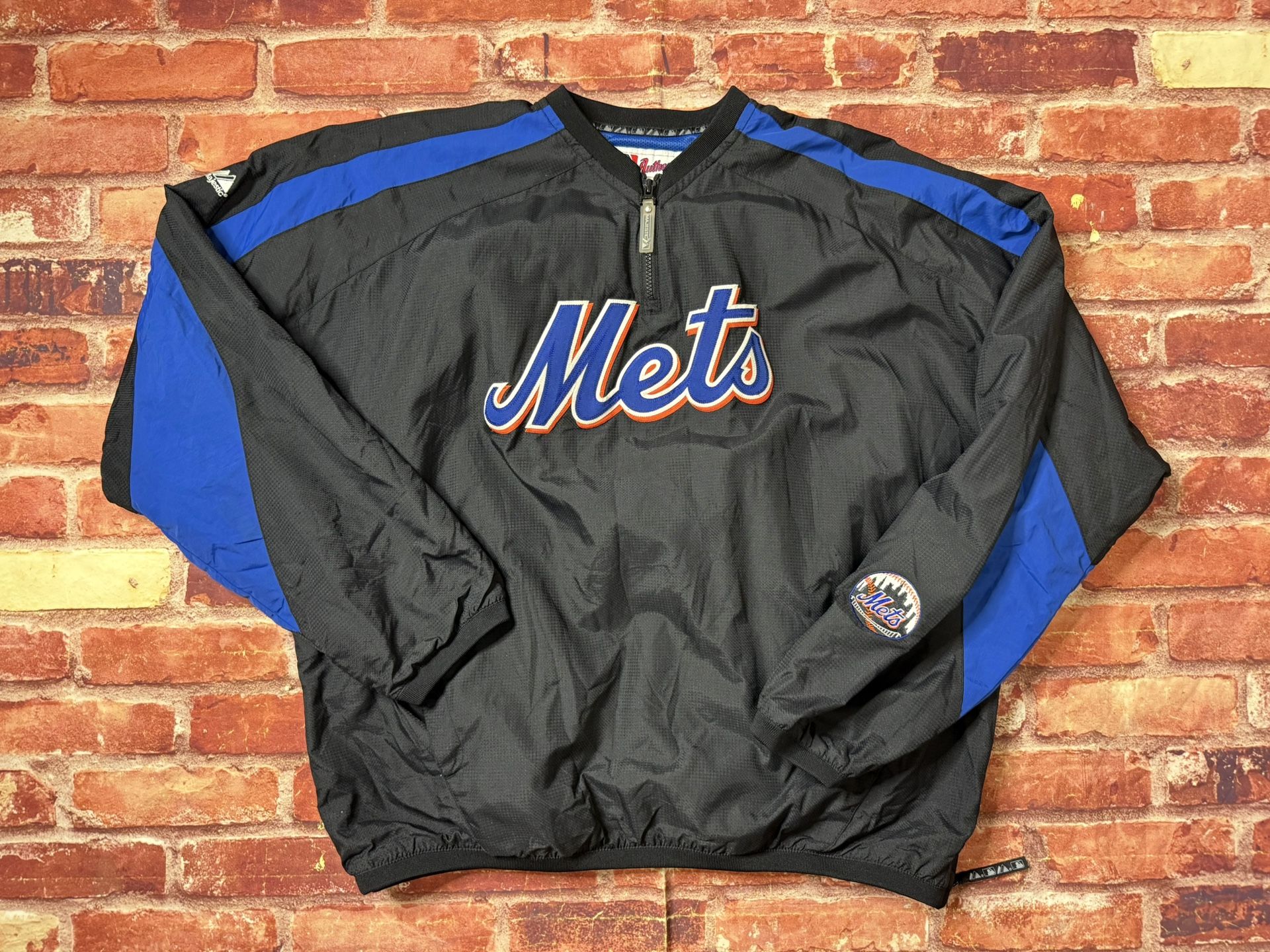 Majestic New York Mets Half Zip Windbreaker