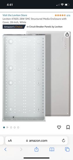 Leviton 47605-28W SMC Structured Media Enclosure with Cover, 28-Inch, White