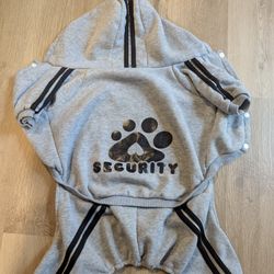 Gray "Security" Dog Sweatsuit/Outfit