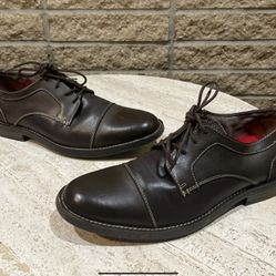 Penguin Brown Derby Oxfords Leather Mens Shoes 151542 Sz 10 M Wilbert