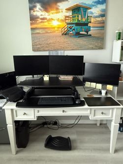 Desk with stand up desk