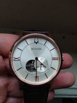 Bulova Automatic Leather Authentic Gold Watch