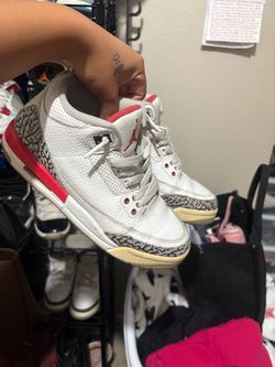 Air Jordan 3 White Red Cement Sneakers