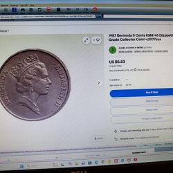 1987 Bermuda 5 Cents Coin