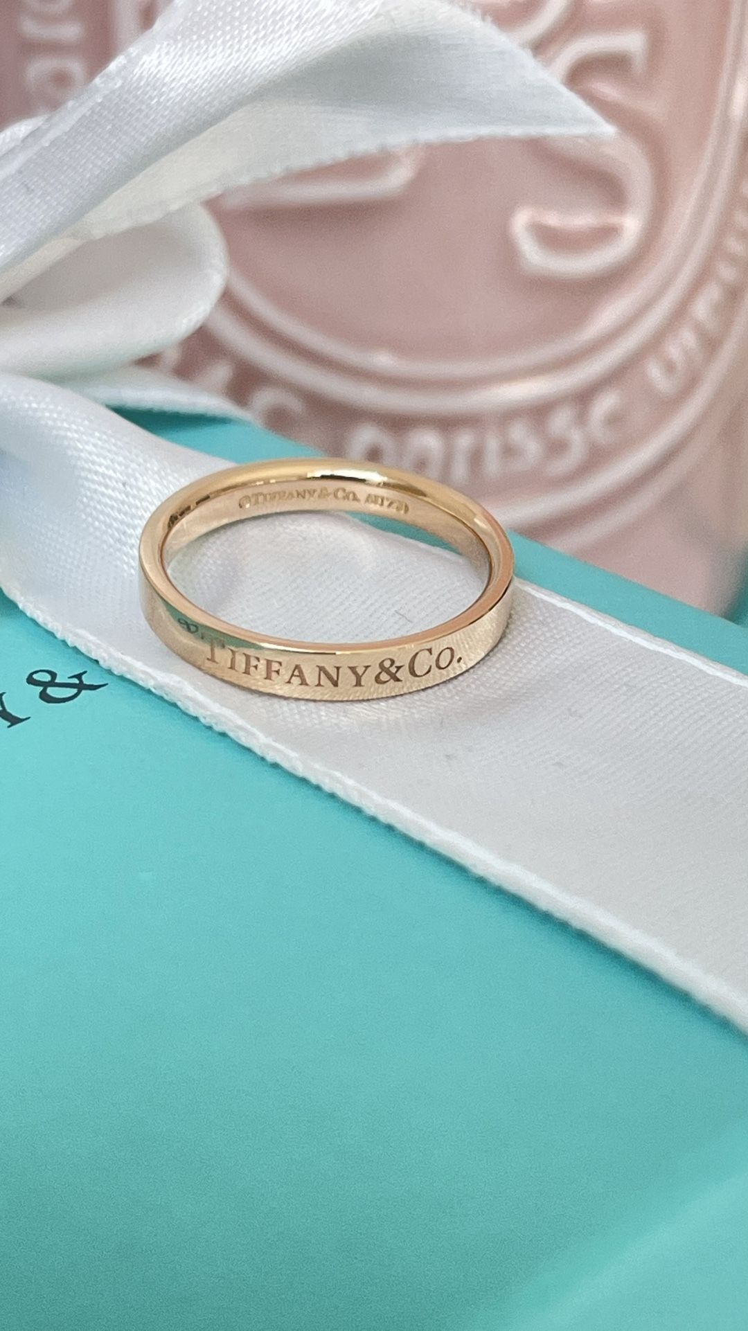 Tiffany & Co. Band Ring in Rose Gold 18K size 6.5 NEW $1200