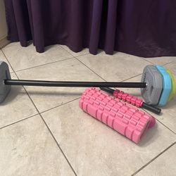 Ladies Barbell Set With 2 Free Rollers