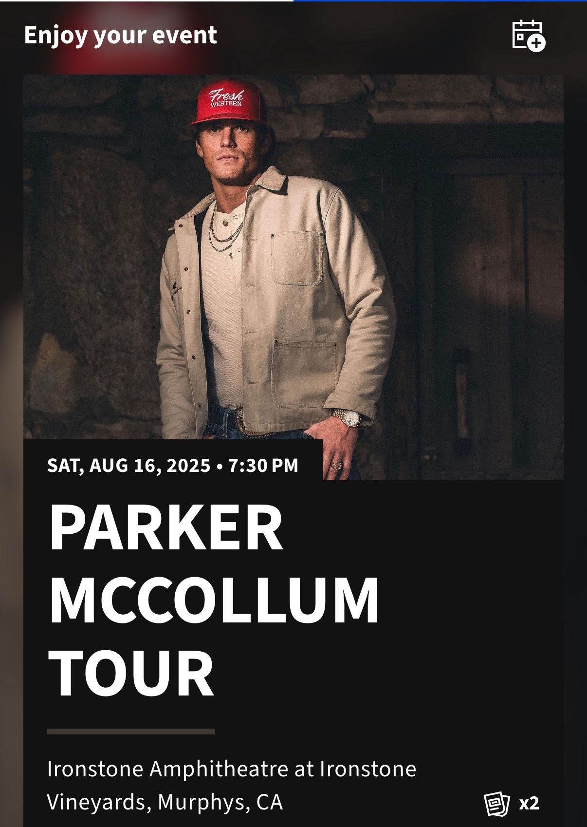 2 Parker McCollum Tickets