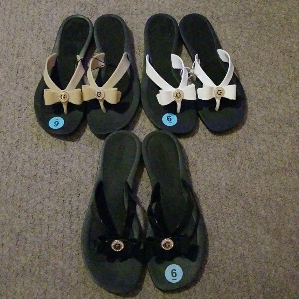 3 pairs of Guess sandals