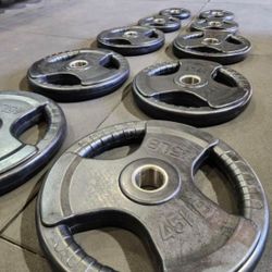 Olympic Rubber-Coated Weight Plate Set,  New 