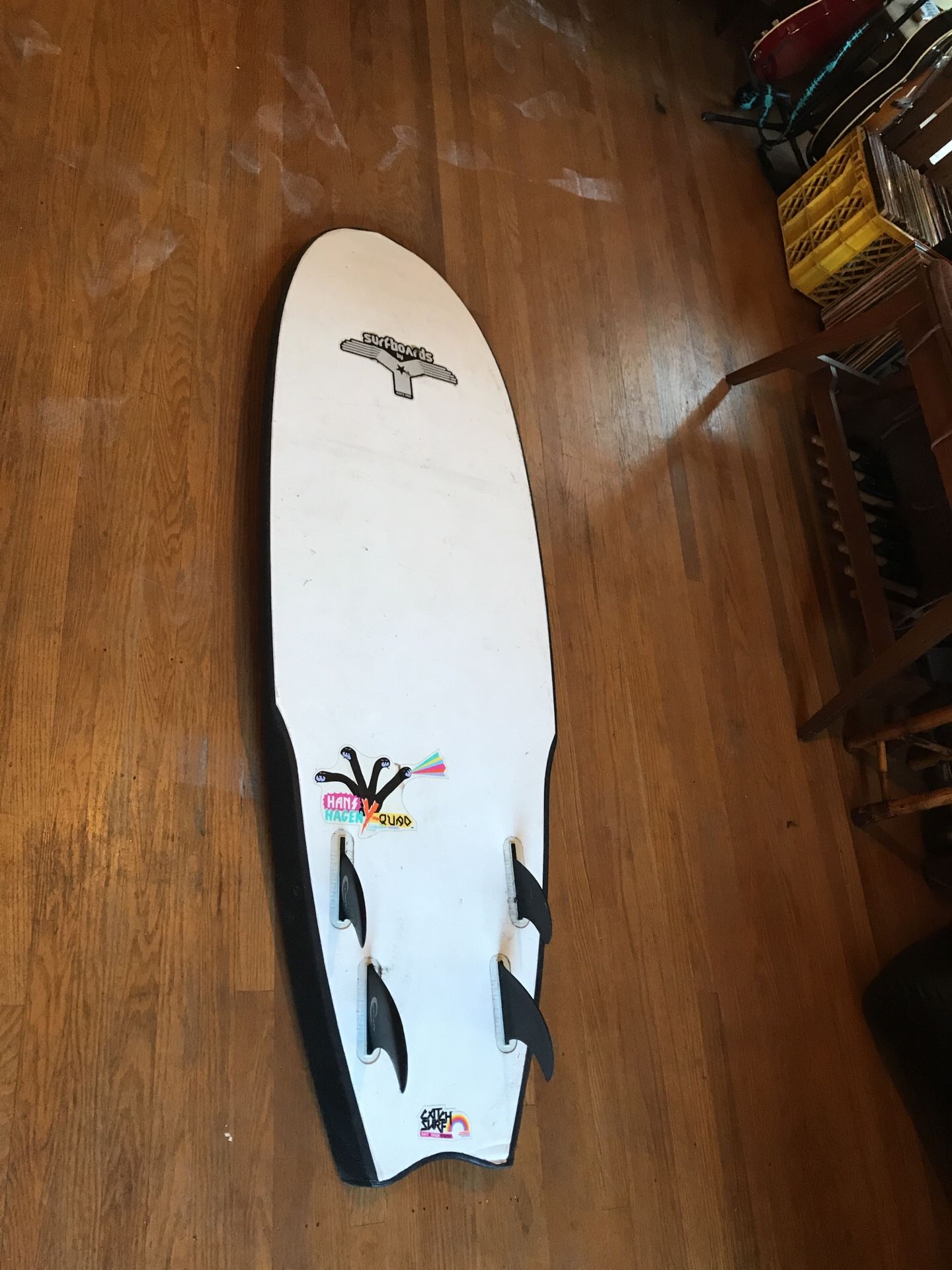 Surfboard 5’ fish by Y boards quad fin(price reduced!)