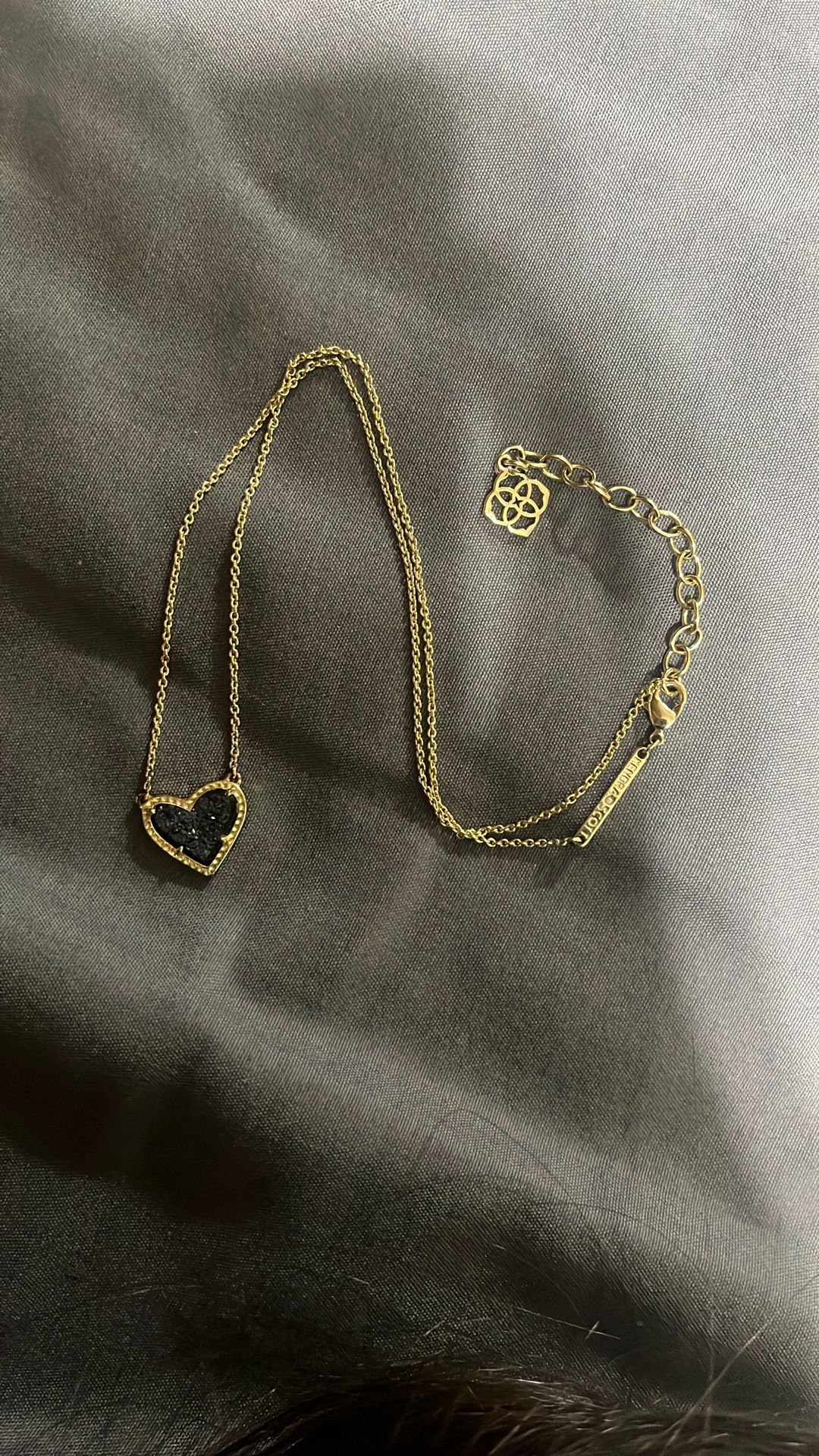 Kendra Scott Black Heart Necklace