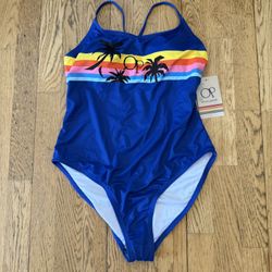Ocean Pacific Bright Blue One Piece Swimsuit Size Large