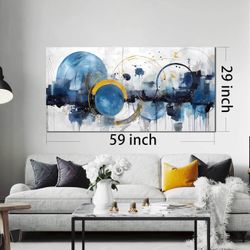 ZHAOSHOP Abstract Canvas Wall-Art - Blue Home Office Wall Decor - Modern Wall