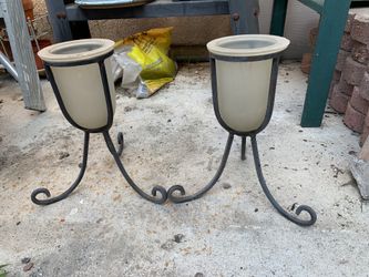 Wrought iron candle holder