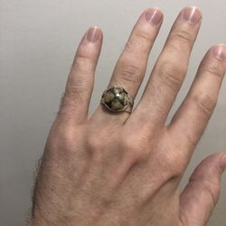  Chiastolite Stone . Sterling Silver Size 8.5