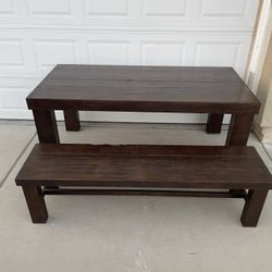 Large Dinning Table with Bench Table Dimensions: 73”x36”x30”(H) Bench Dimensions:68”x17”x18”(H) 