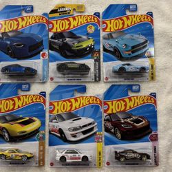 Hot Wheels JDM Mazda Nissan Toyota Subaru Lot Of 6 Cars New