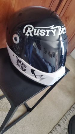 Helmet, Biltwell Lane Splitter Rusty Butcher size Small in good condition includes brand new clear shield  as shown in the last picture