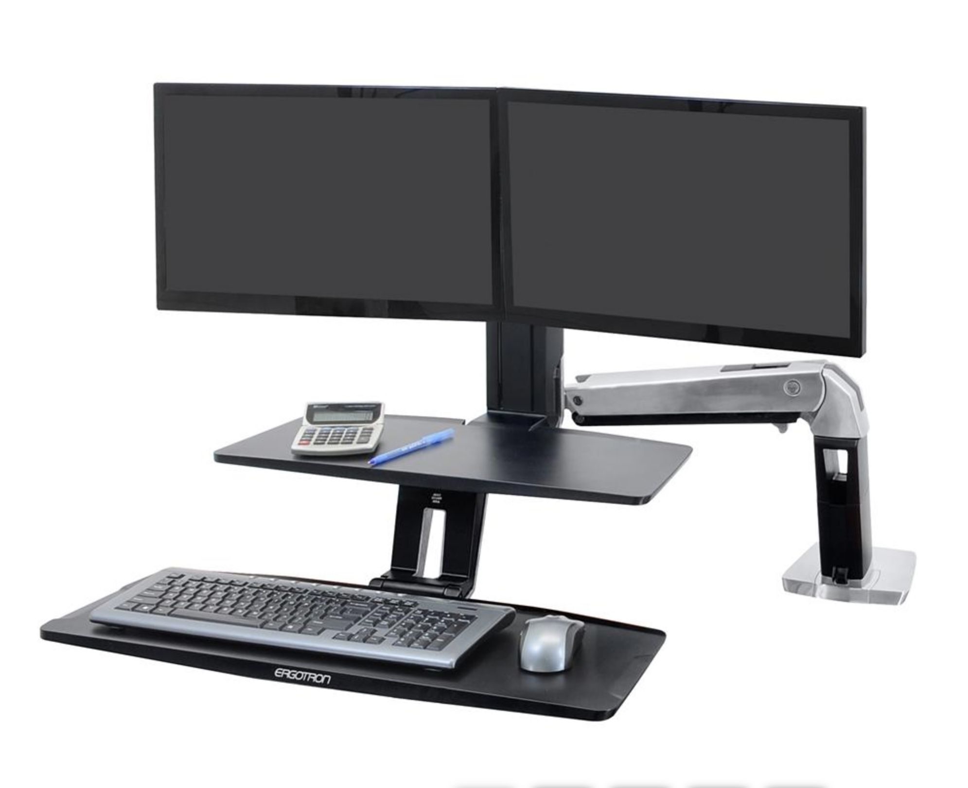 Ergotron WorkFit-A, Dual Workstation with Suspended Keyboard