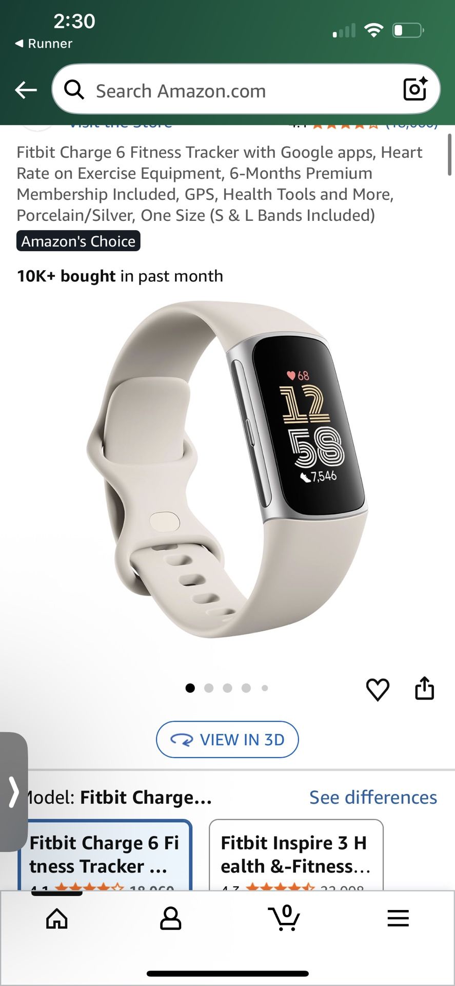 Fitbit Charge 6 Fitness Tracker with Google apps, Heart Rate on Exercise Equipment, 6-Months Premium Membership Included, GPS, Health Tools and More,