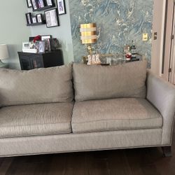 Gray Sofa w-nailhead trim.