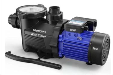 Aquastrong 1HP In/Above Ground Pool Pump with Timer, 115V,
