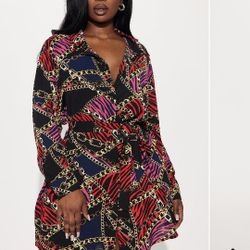 Fashion Nova Belted Mini Shirt Dress. Brand New. 1X