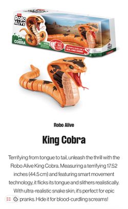New in box Zuru Robo Alive King Cobra