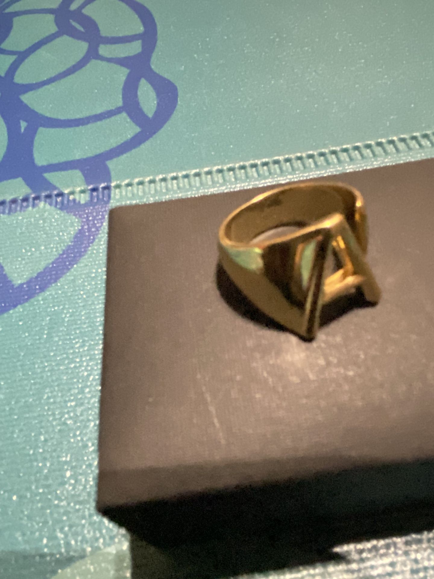 24K Gold Initial Ring for Women Men Letter Ring Open Gold Ring Alphabet Bold Letter A Resizable Ring