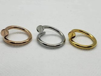 Nail Rings Stainless Steel Gold Plated 