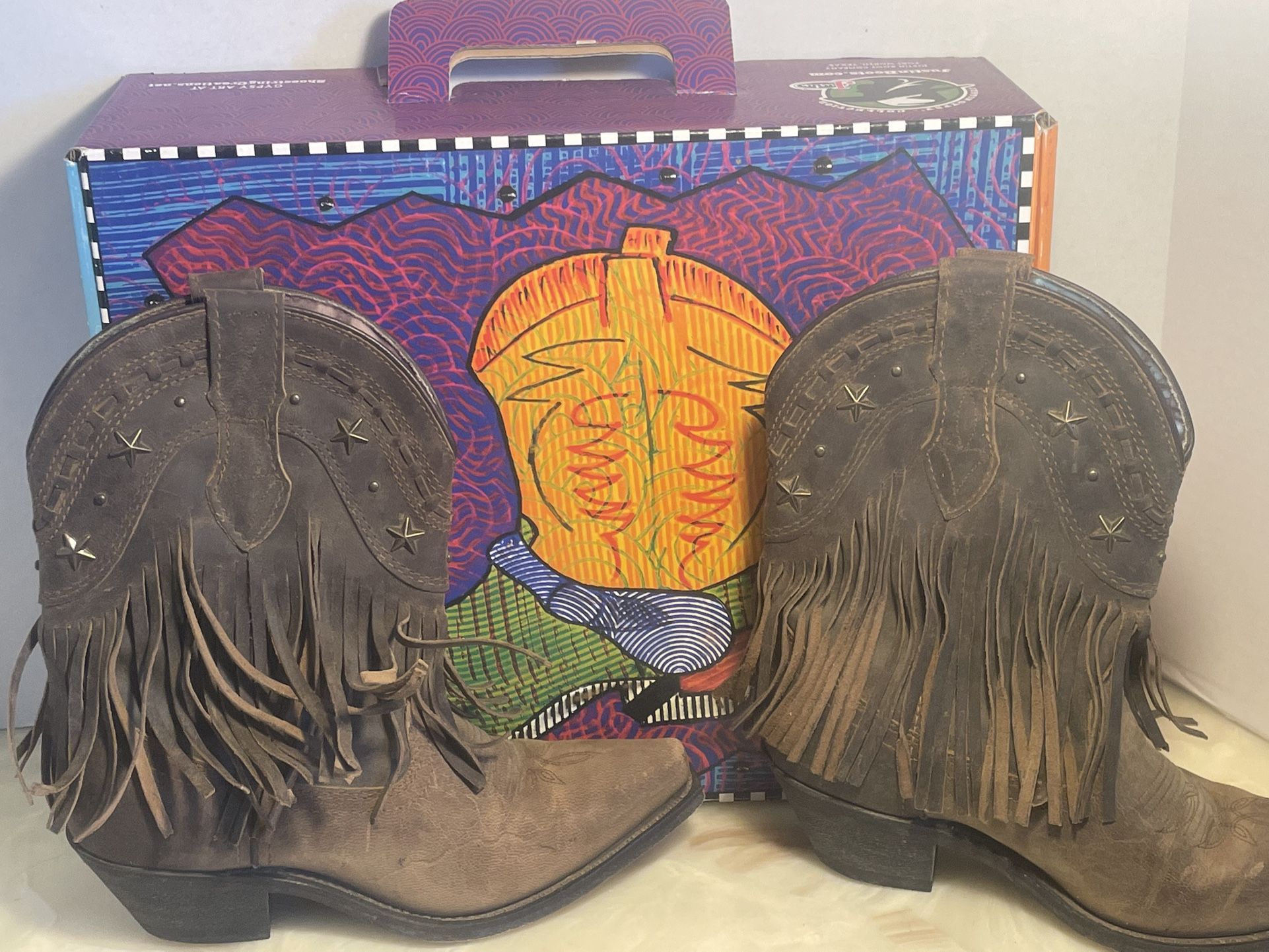 Dingo  D17441 Women's Cassidy Western fringed Boots Brown Size 6M