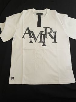 AMIRI White Sketch Logo Graphic T-Shirt - Black Font