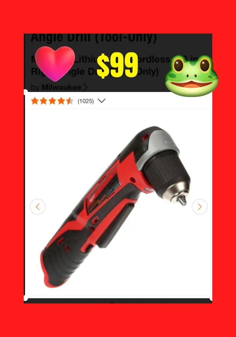 π¦βπ₯ MILWAUKEE RIGHT ANGLE DRILL