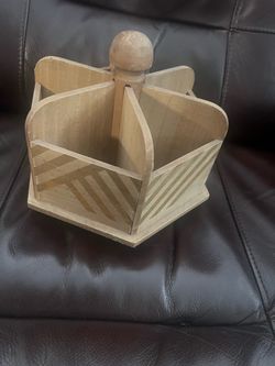 Wooden Rotating Desk Organizer Caddy