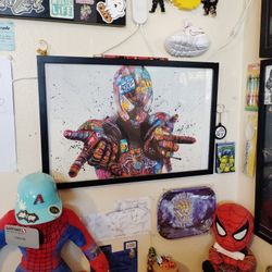 Spider Man Graffiti Poster w/Frame