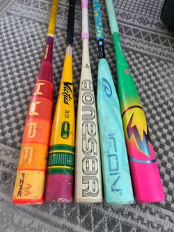 USA bats: Rawlings Icon 2026 31” drop 10-$250 Hype fire 2026 32” drop 10-$275 Bonesaber warstic 31” drop 11-$100 Victus Pencil Bat 31” drop 10-$100  U