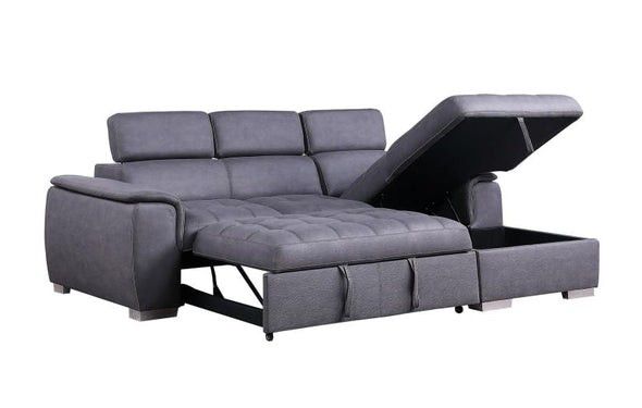 🚚Ask 👉Sectional, Sofa, Couch, Loveseat, Living Room Set, Ottoman, Recliner, Chair, Sleeper. 

✔️In Stock 👉Diego Gray Sectional with Pull-out Bed