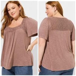 TORRID • Textured Jersey Lace Top 