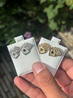 925 silver poker earrings 13MM