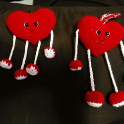 Crochet Heart Keychains