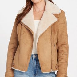 GUESS Savine Shearling Jacket XL New