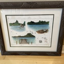 Beautiful Peter J Manuae To Tahiti Framed Art Print Bora Bora
